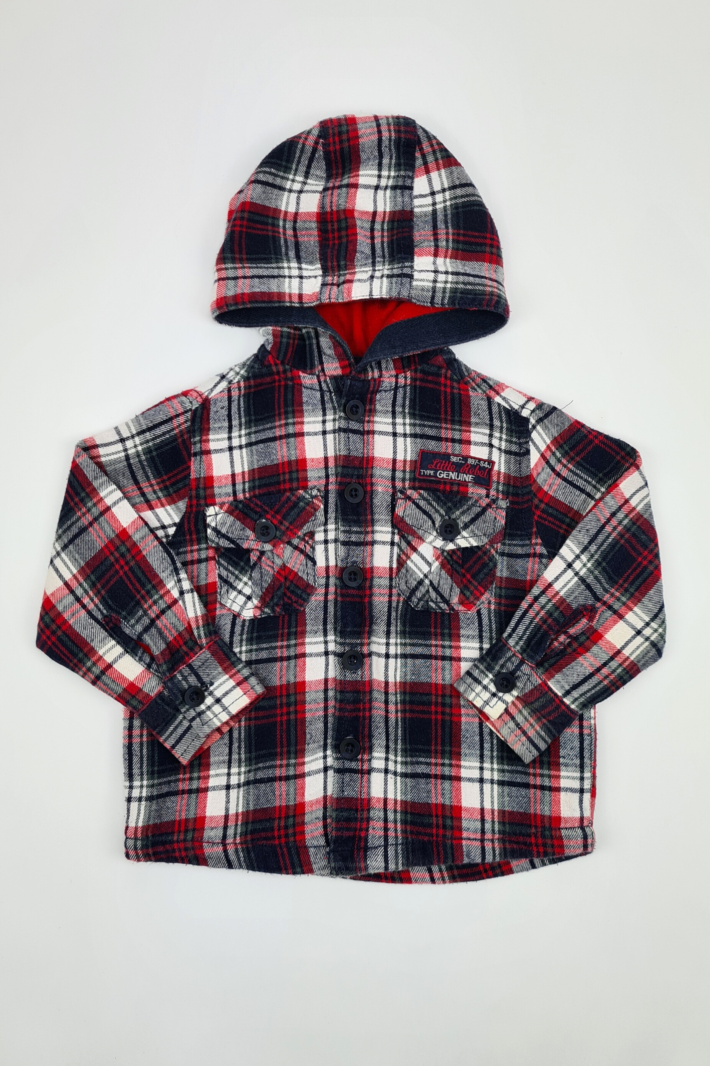 12-18m - Hooded Plaid Shirt (Early Days)