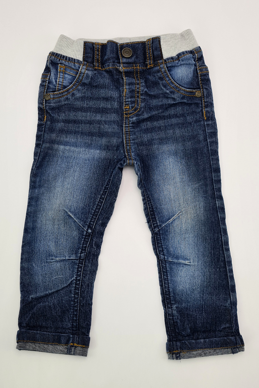 12-18m - Mid Blue Straight Leg Jeans (F&F)