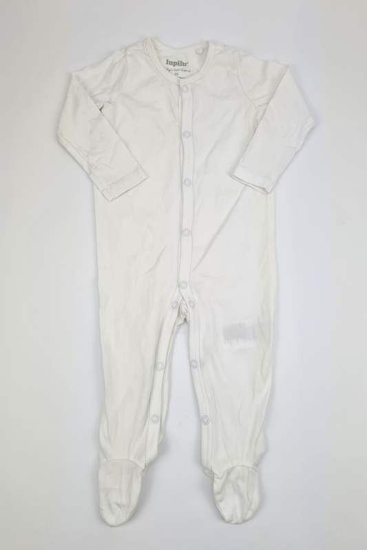 6-9m - White Sleepsuit (Lupilu)