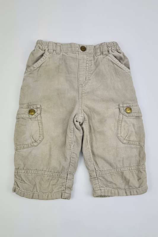 6-9m - Beige Corduroy Trousers (Next)