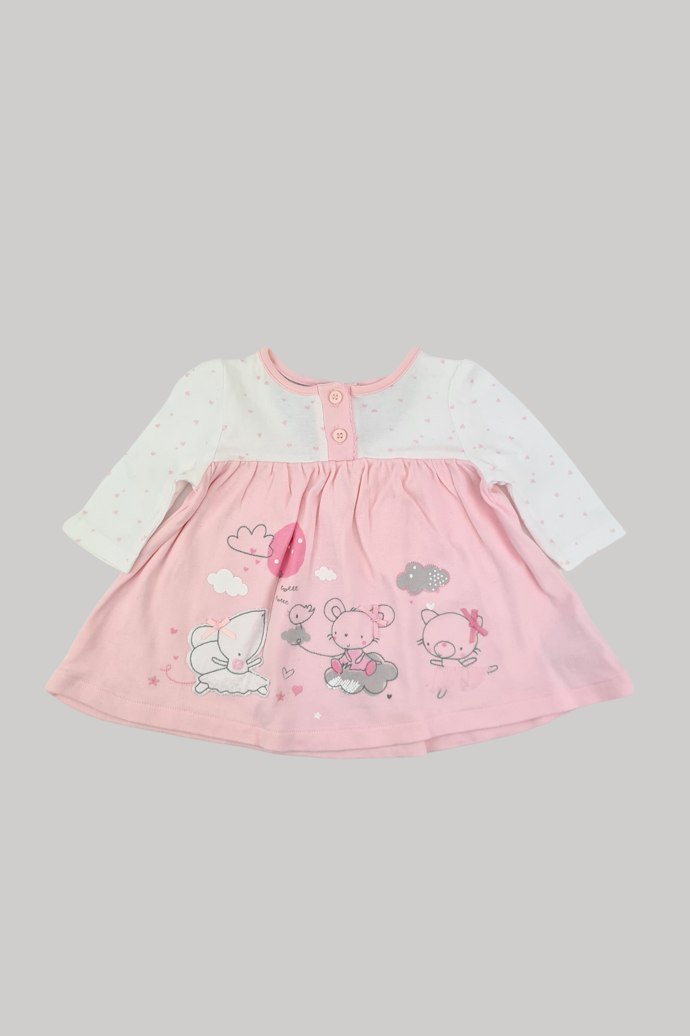 Newborn - 100% Cotton 10lbs Pink dress (Mothercare)