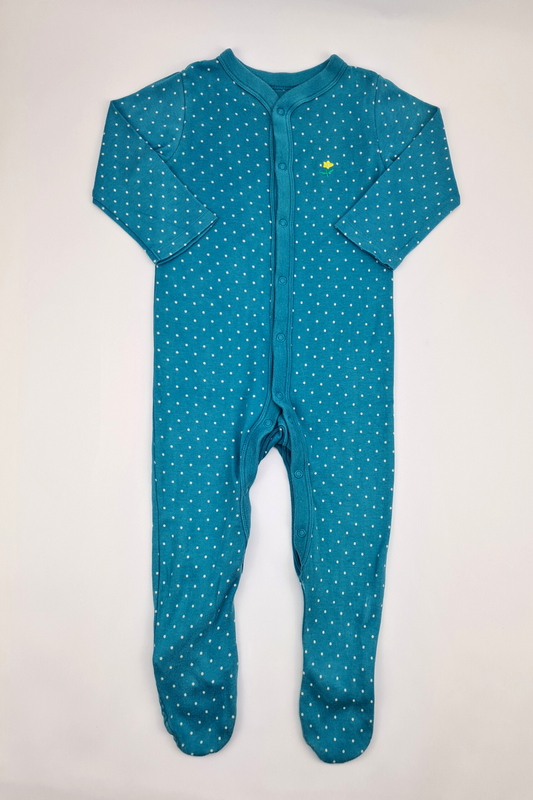 12-18m - Blue Spot Print Sleepsuit