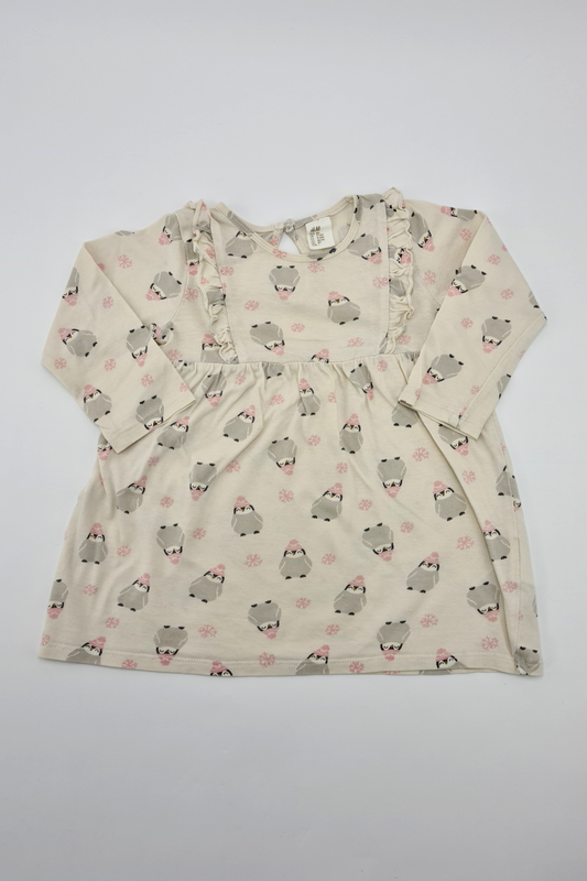 9–12 Monate – Kleid mit Pinguin-Print (H&amp;M)