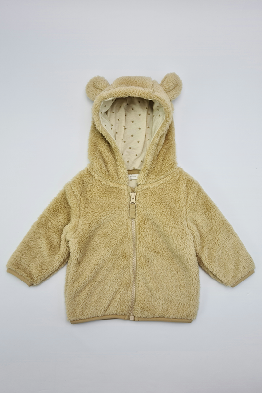3-6m - Cosy Fleece Hooded Bear Jacket (Next)