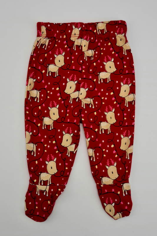 First Size (9lbs) - Red Reindeer Leggings (George)