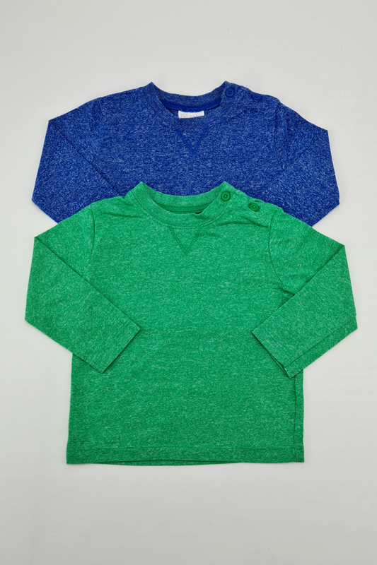 3–6 m – T-Shirt-Set in Blau und Grün (F&amp;F)