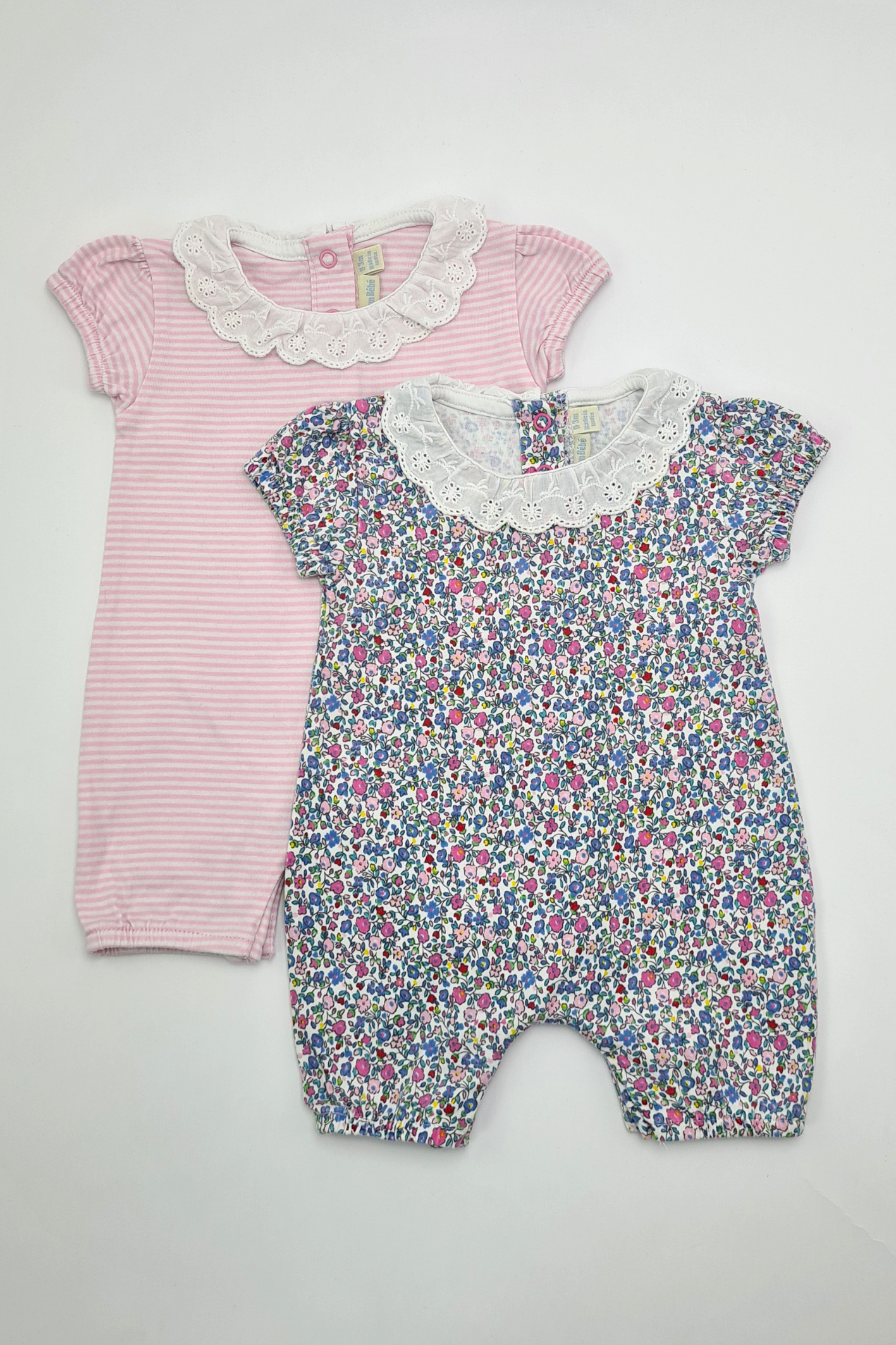 0-3m - Summer Ditsy Baby Romper Set (Jojo Maman Bebe)