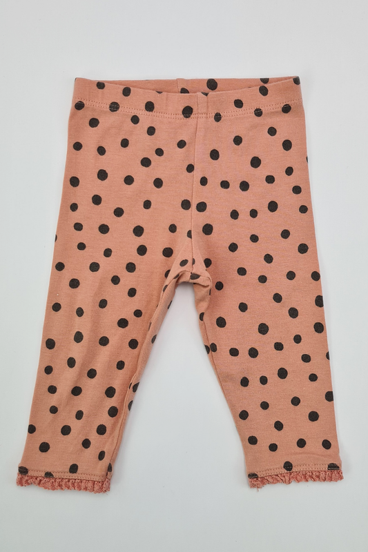 3-6m - Pink Spot Print Leggings (George)