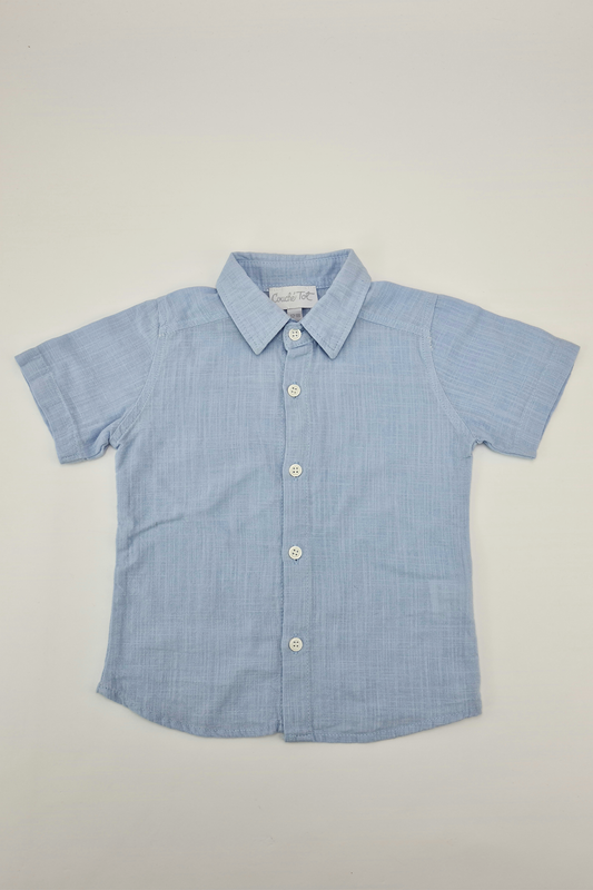 12-18 mois - Chemise boutonnée bleue