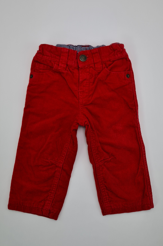 6-9m - Red Corduroy Trousers (John Lewis)