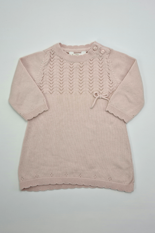 0-3 mois - Robe en tricot rose 100% coton (M&amp;Co)