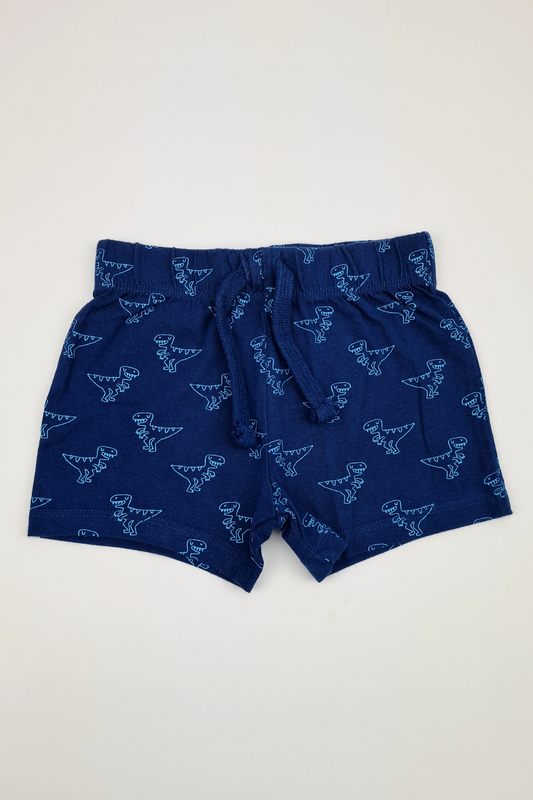 6–9 m – blaue Dinosaurier-Shorts (F&amp;F)