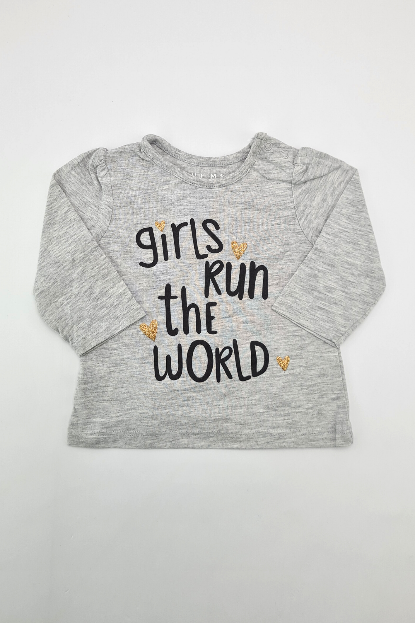 0–3 Monate – T-Shirt „Girls Run The World“.