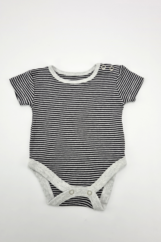 Newborn - Black And White Stripes Bodysuit