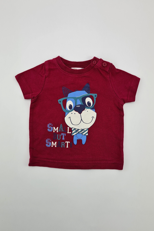 3-6m - 'Small But Smart' T-shirt (M&Co.)