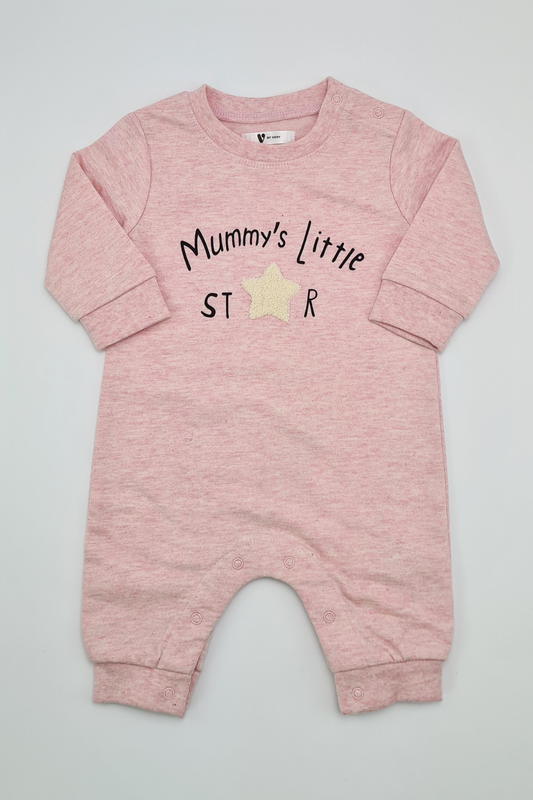 0-3m - Pink 'Mummy's Little Star' Romper (Very)