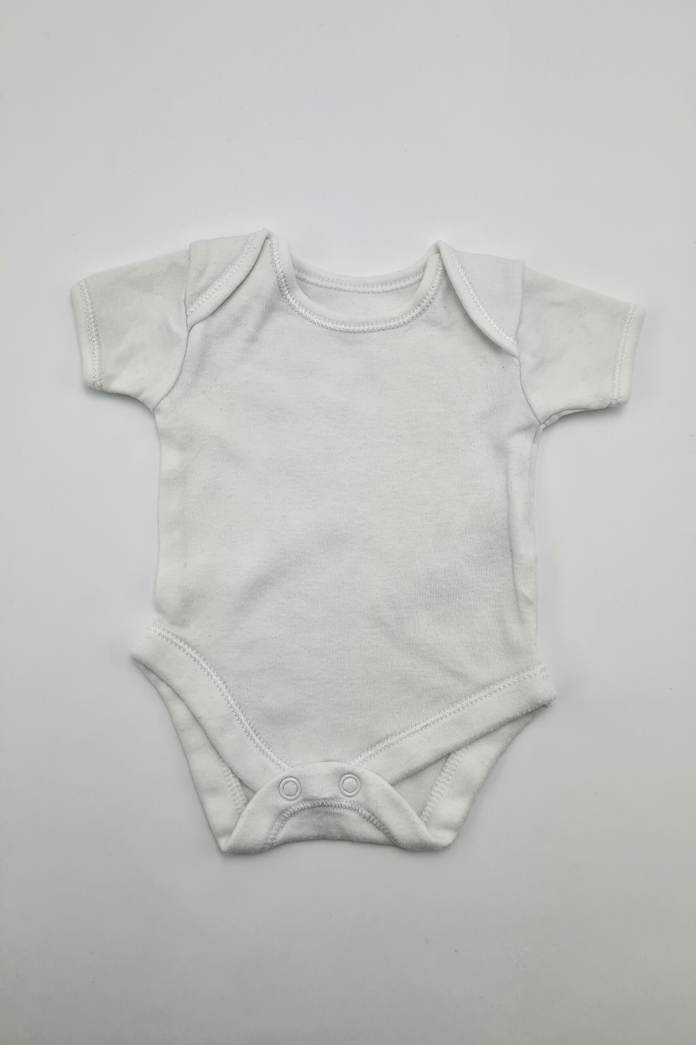 Tiny Baby (6lbs) - 100% Cotton White Bodysuit (George)