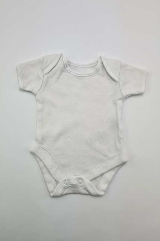 Tiny Baby (6 Pfund) – Weißer Body aus 100 % Baumwolle (George)
