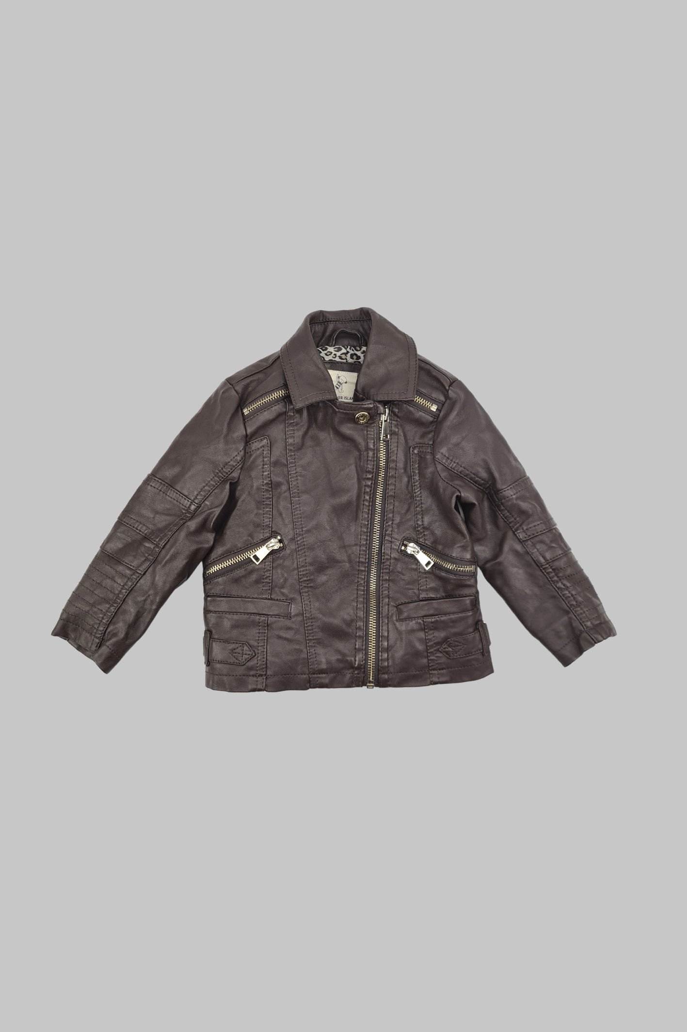 12-18m - Brown Faux Leather Jacket (River Island)