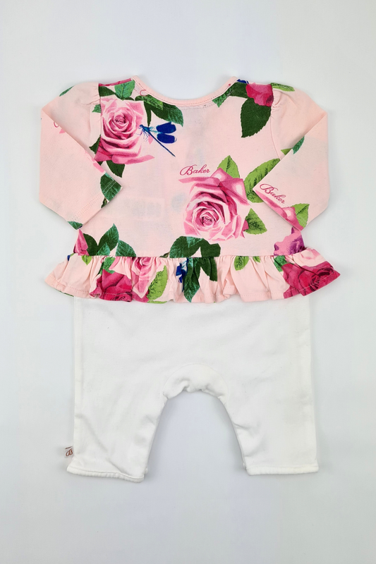 Newborn (10lbs) - Pink Floral Print Romper (Ted Baker)