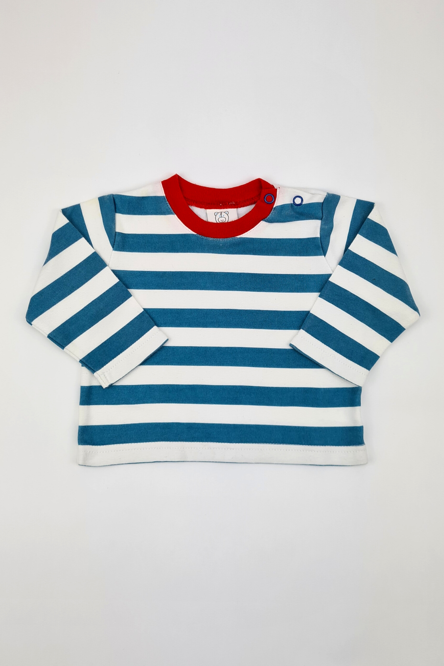 3-6m - Blue & White Stripe T-shirt