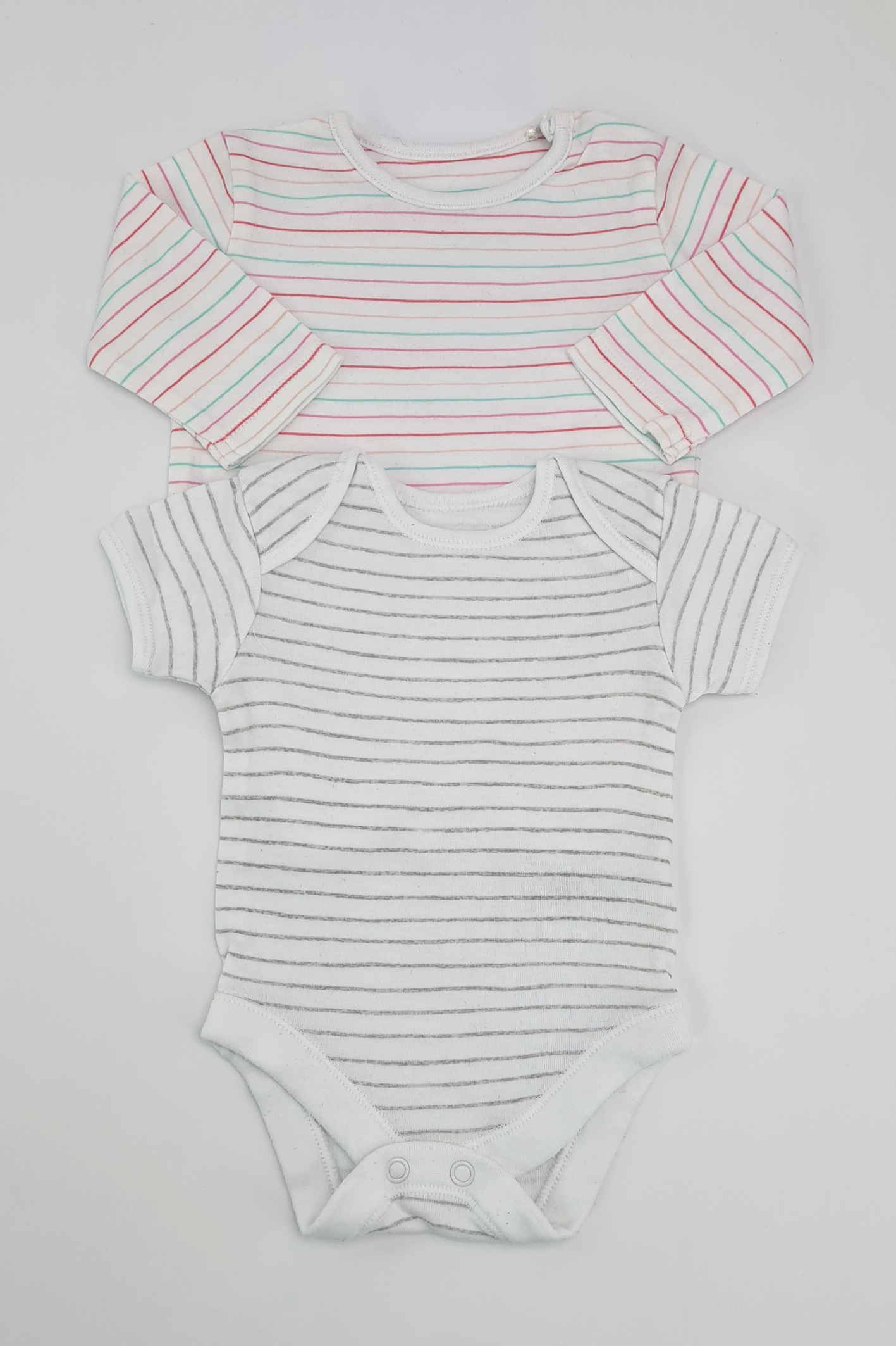 Newborn (9lbs) - 2 Striped Bodysuits