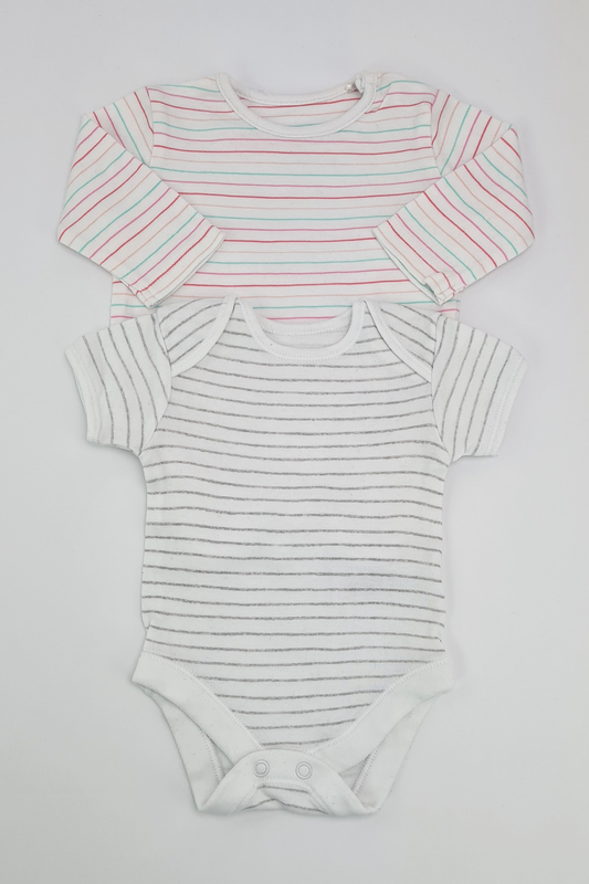 Newborn (9lbs) - 2 Striped Bodysuits
