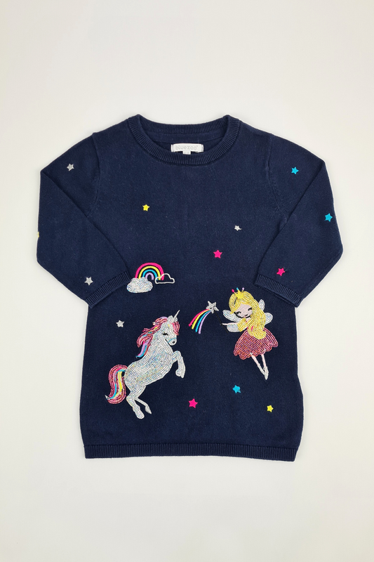 18-24m - Unicorn & Fairy Jumper Dress (Blue Zoo)