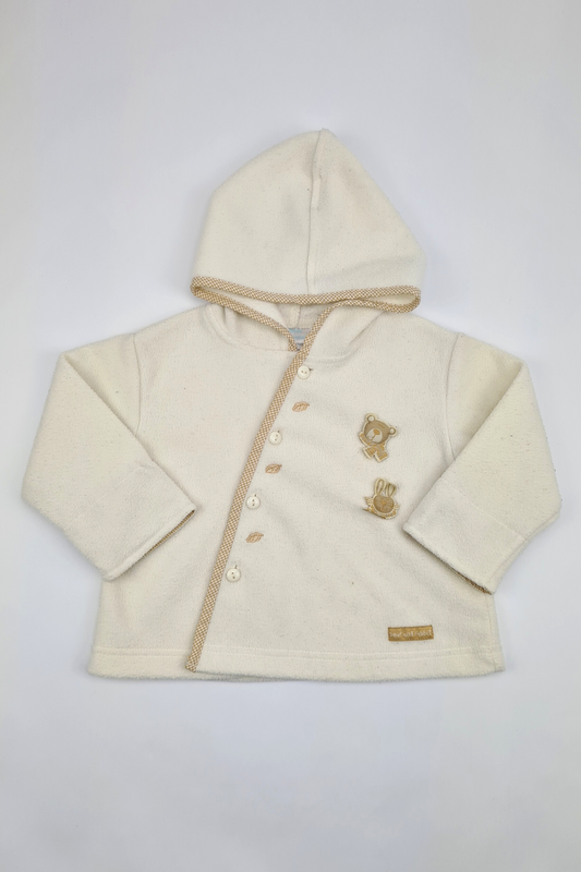 6-9m - Cream Fleece Bear Jacket