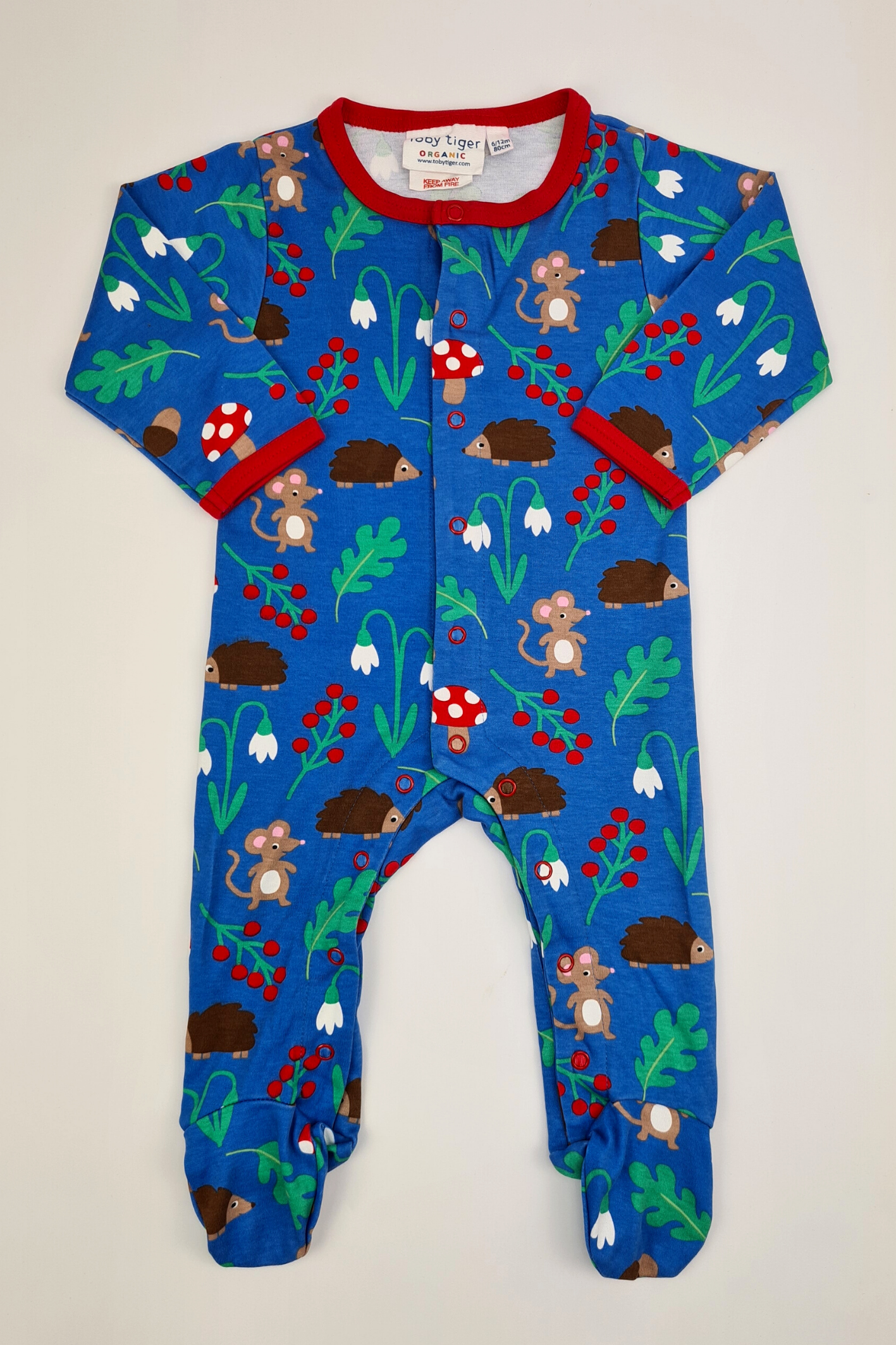 6–12 Monate – Schlafanzug mit Waldmuster aus 100 % Bio-Baumwolle (Toby Tiger)