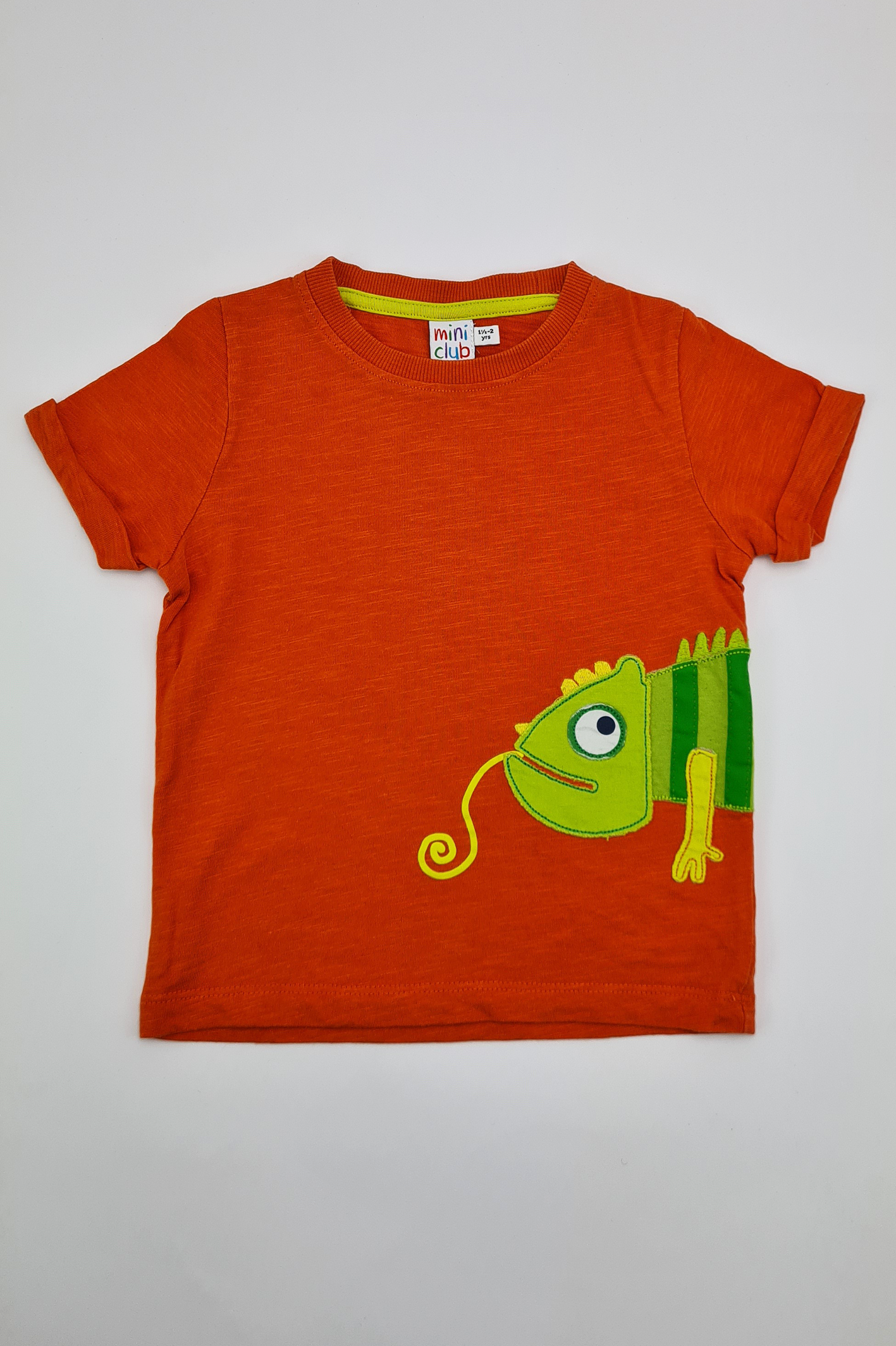 18–24 Monate – Orangefarbenes Leguan-T-Shirt (Mini Club)