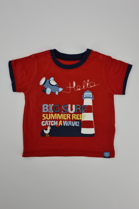 3-6m - Red T-shirt (M&S)
