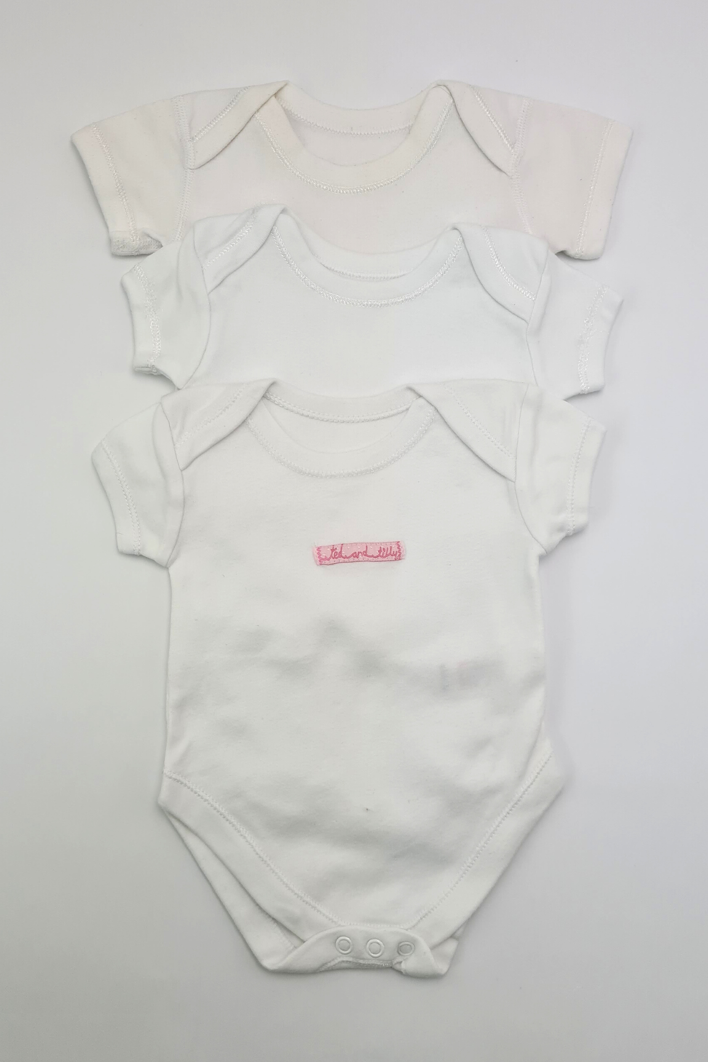 0-3m - Shortsleeve White Bodysuit Set (George)