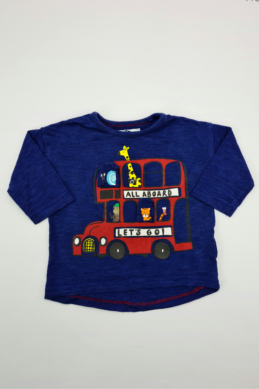 6-9m - 'All Aboard Let's Go' T-shirt (Next)