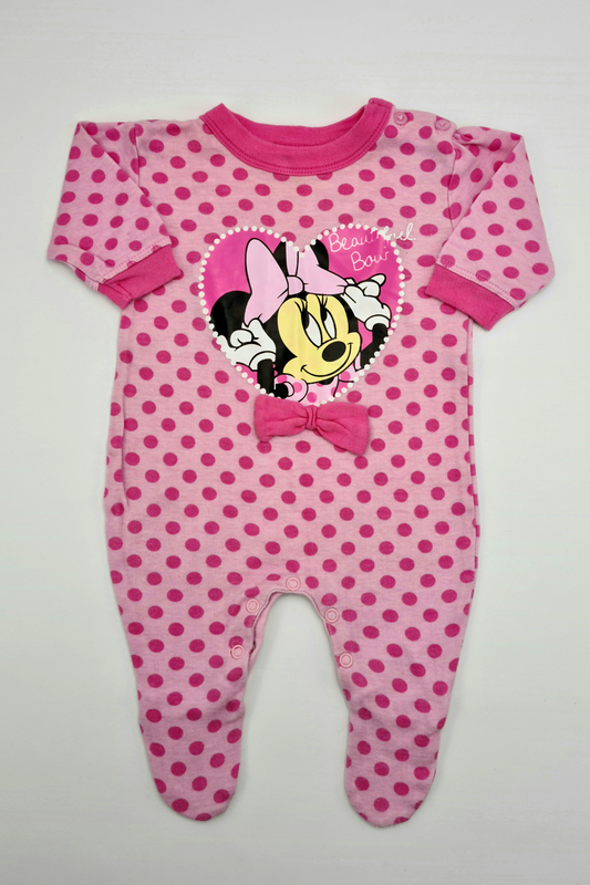 0–3 m – Rosa Minnie-Maus-Schlafanzug mit Punktemuster (Disney)