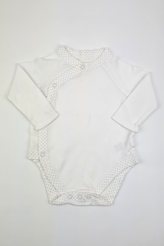 3-6m - White Wrapped Bodysuit
