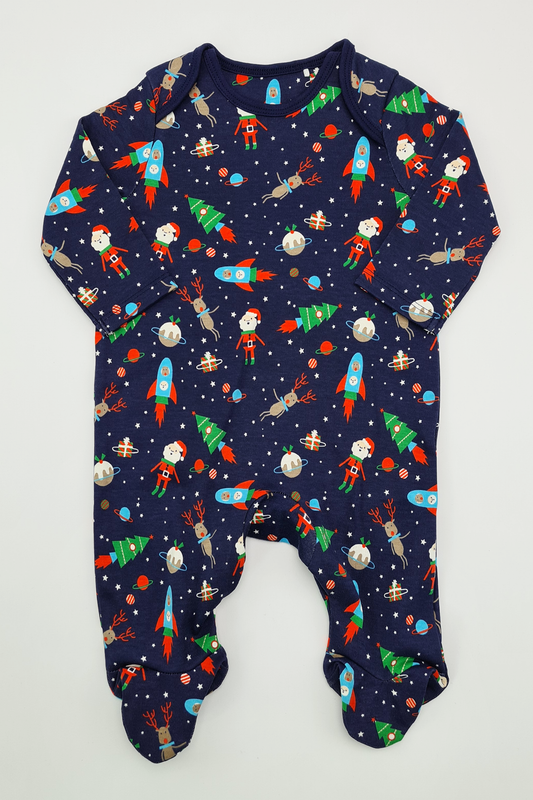 0–3 Monate – Weihnachtsmann-Schlafanzug (Mothercare)