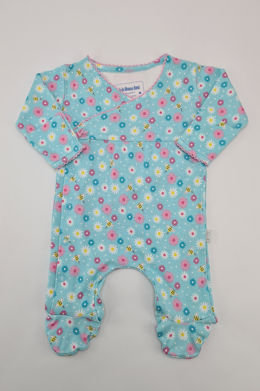 Newborn - 100% Cotton Floral Print Sleepsuit (JoJo Maman Bebe)