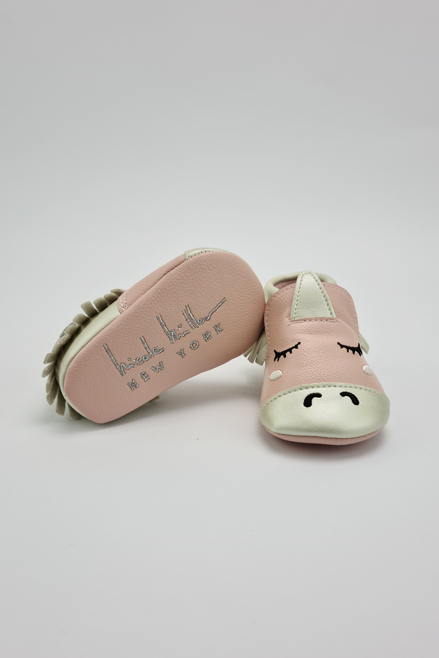 0-6m Pink Unicorn Pram Shoes - Precuddled.com