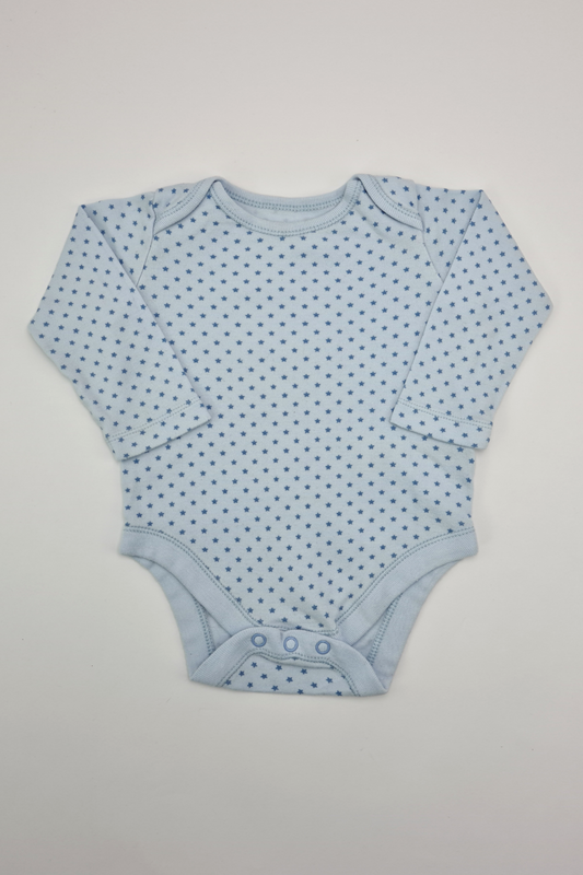 6-9m - Blue Star Print Bodysuit