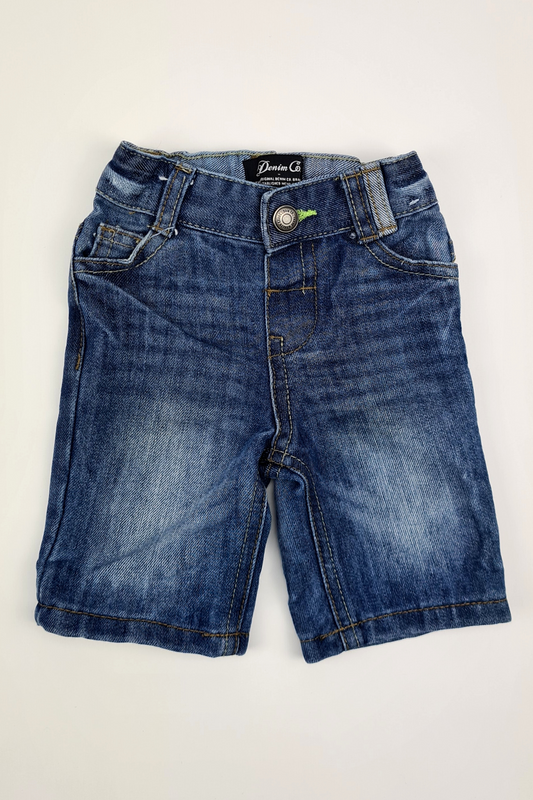 9–12 Monate – Mittelblaue Jeansshorts (Denim Co.)