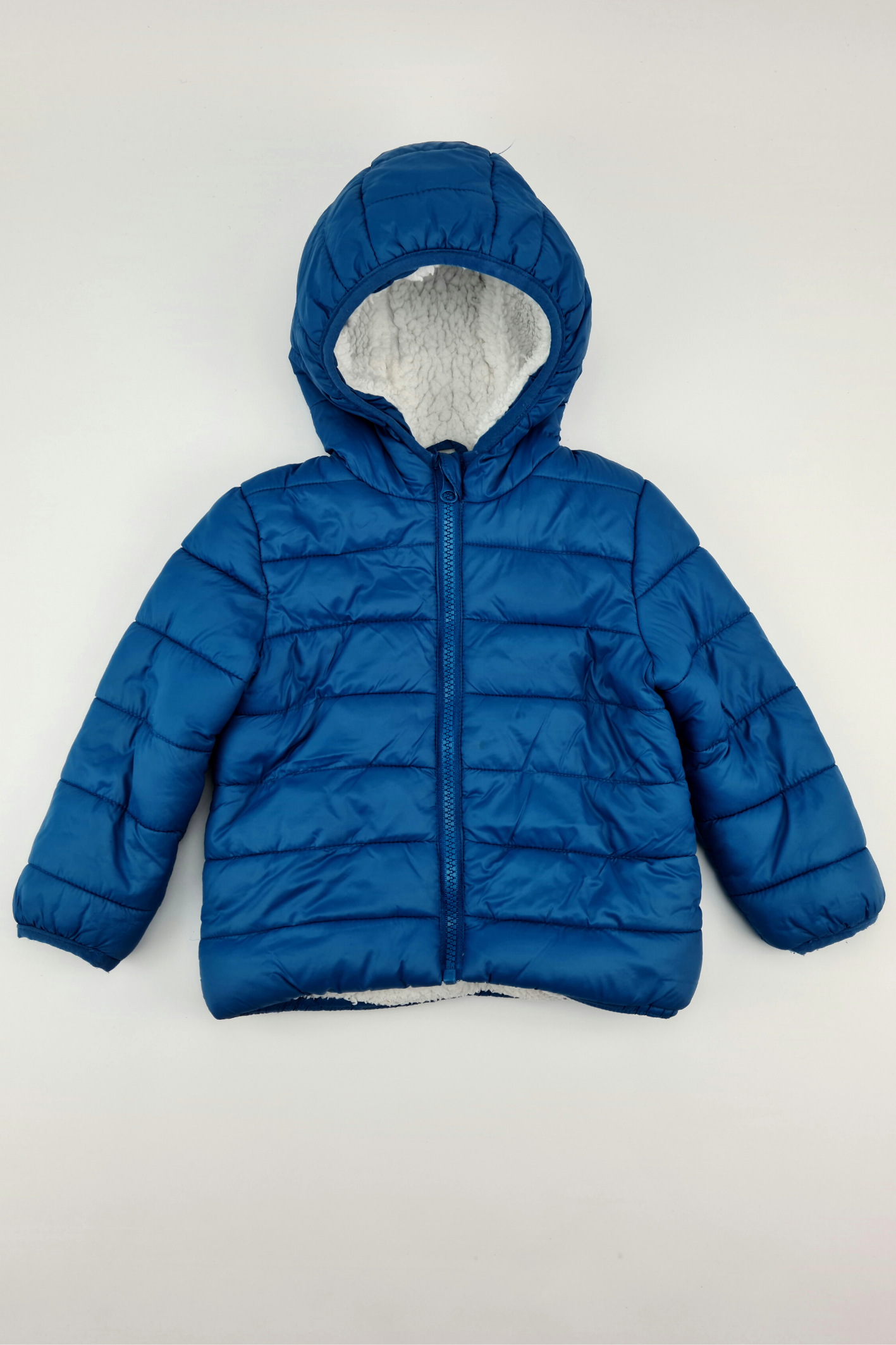 12-18m - Blue Fleece Lined Padded Coat (F&F)