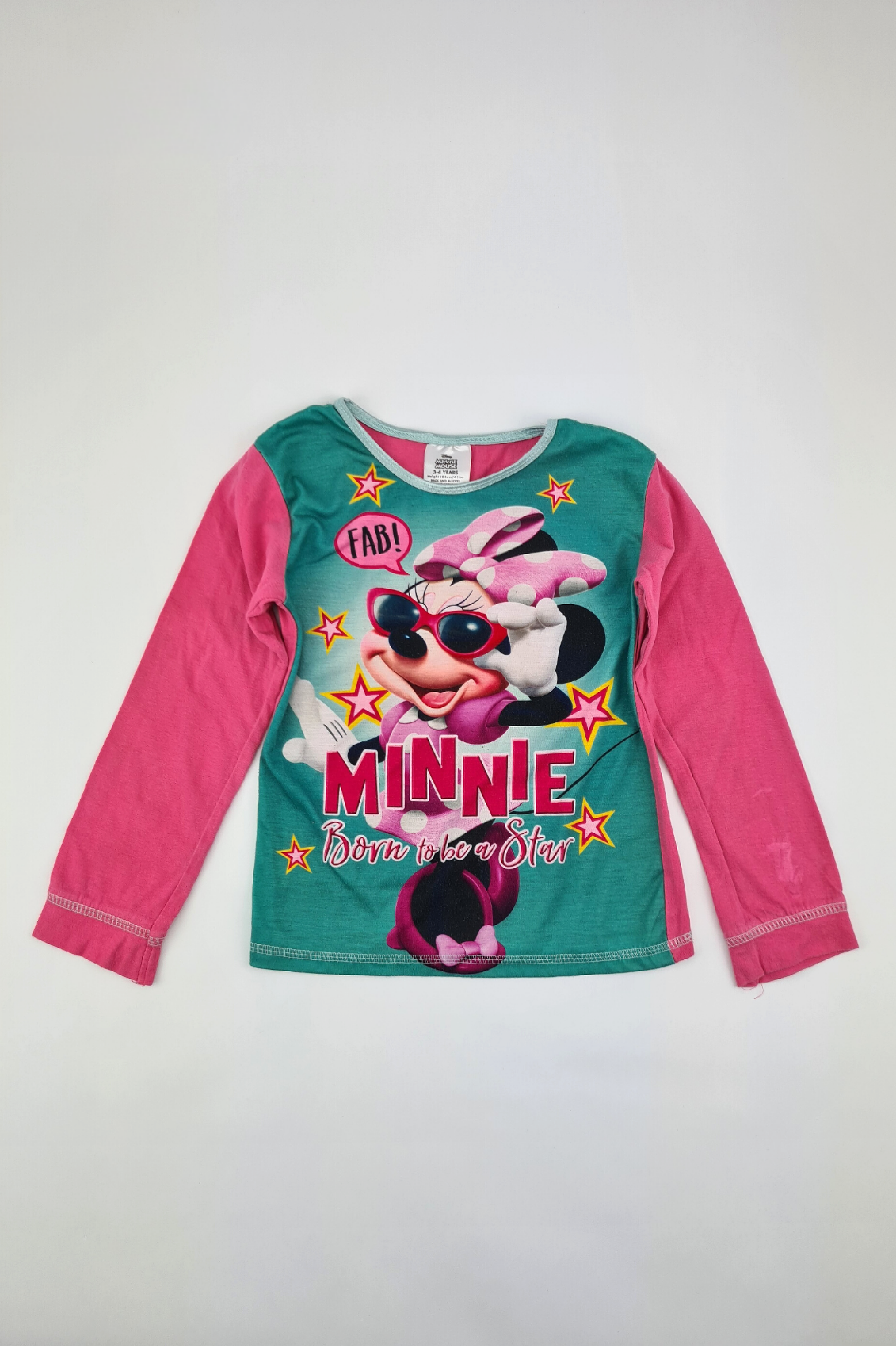 3-4y - Minnie Mouse 'Born To Be A Star' T-shirt (Disney Baby)