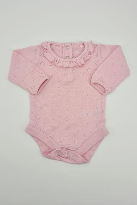Newborn (7lbs) - 100% Cotton Pink Bodysuit Top (Tu)