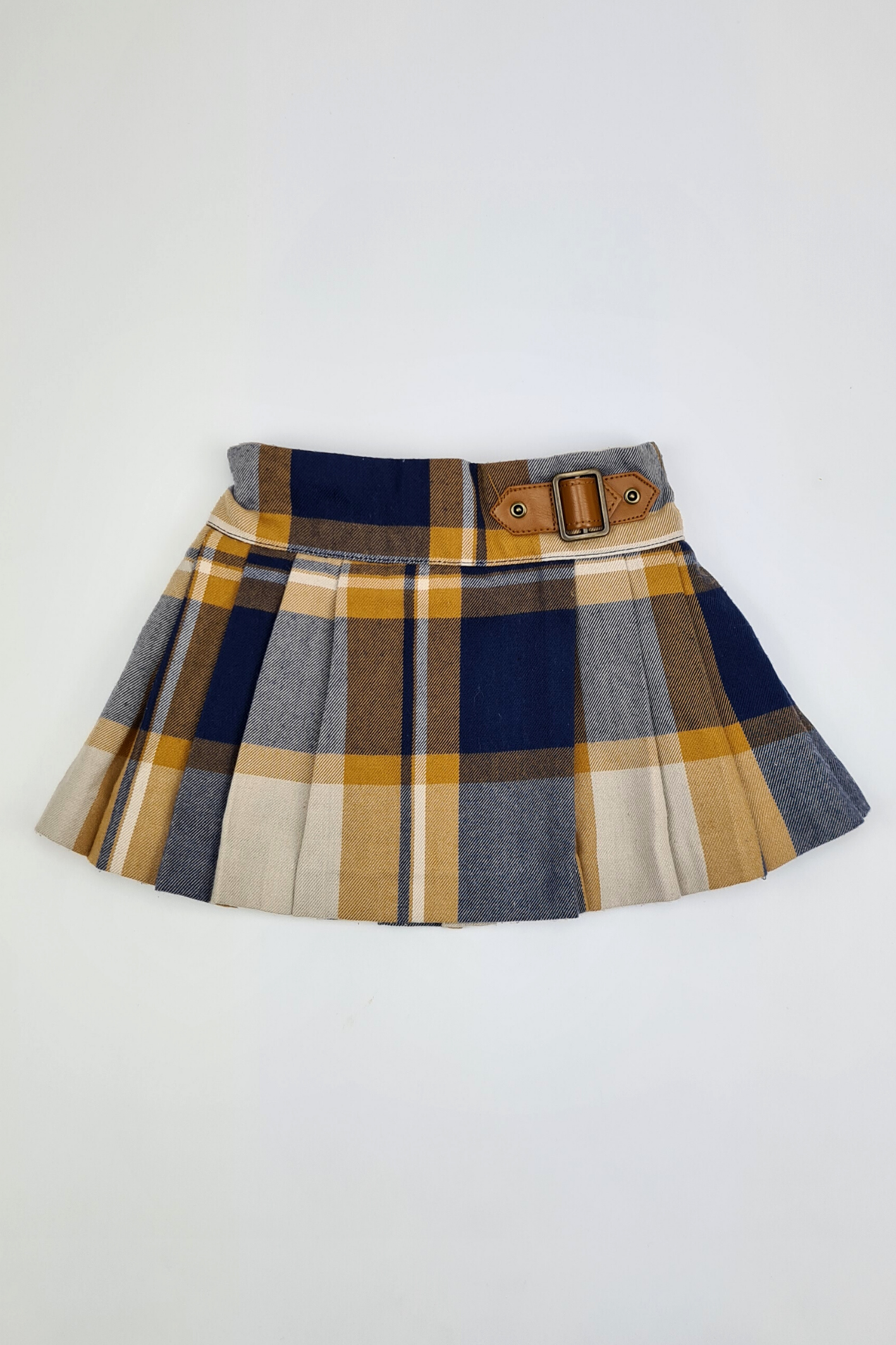 6-9m - Blue Plaid Pleated Skirt (Next)