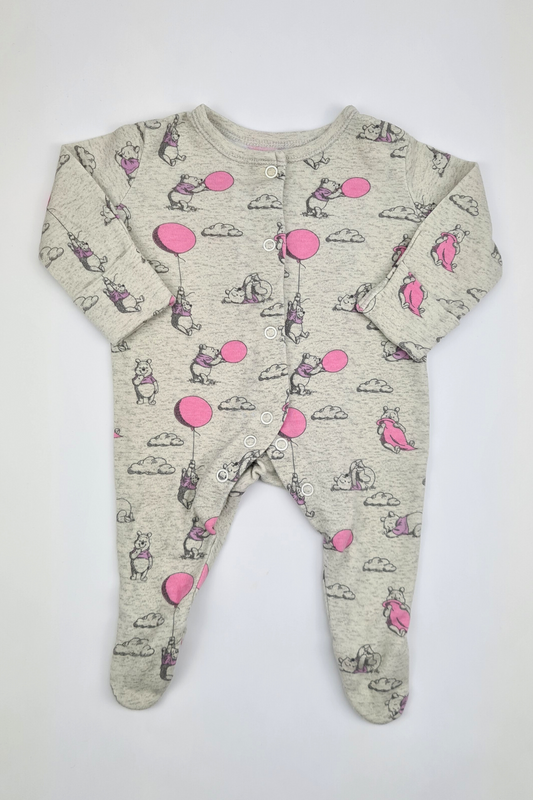 First Size (9lbs) - 100% Cotton Winnie The Pooh Sleepsuit (George)