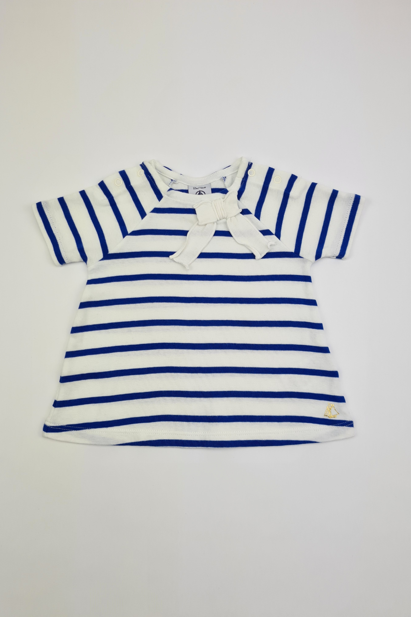 12m - 100% Cotton Short Sleeve T-shirt (Petit Bateau)