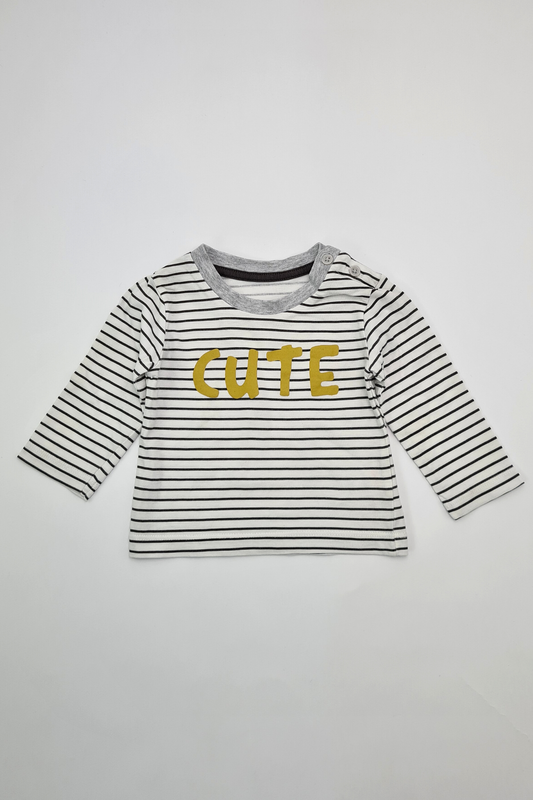 0–3 Monate – „Cute“-T-Shirt aus 100 % Baumwolle (Matalan)