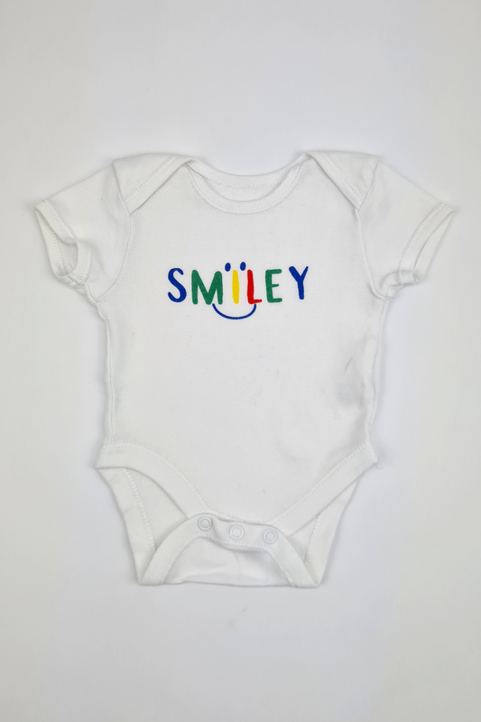 1 Month (10lbs) - 'Smiley' Bodysuit (Primark)