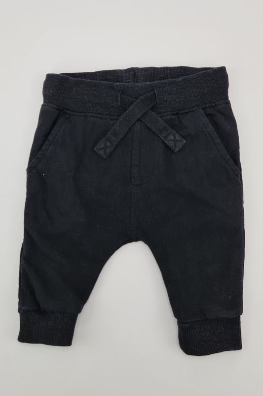 3-6 mois - Pantalon de jogging noir (Suivant).100% Coton.